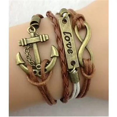 Zapestnica belo rjava večdelna Love Infinity